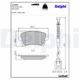 DELPHI Комплект тормозных колодок, дисковый тормоз LP1860