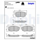 DELPHI Комплект тормозных колодок, дисковый тормоз LP1916