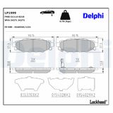 DELPHI Комплект тормозных колодок, дисковый тормоз LP1999