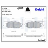 DELPHI Комплект тормозных колодок, дисковый тормоз LP2030