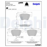 DELPHI Комплект тормозных колодок, дисковый тормоз LP2032