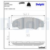DELPHI Комплект тормозных колодок, дисковый тормоз LP2060