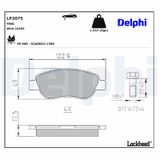 DELPHI Комплект тормозных колодок, дисковый тормоз LP2075