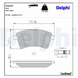 DELPHI Комплект тормозных колодок, дисковый тормоз LP2078