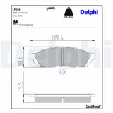 DELPHI Комплект тормозных колодок, дисковый тормоз LP208
