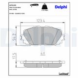 DELPHI Комплект тормозных колодок, дисковый тормоз LP2123