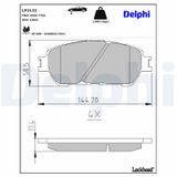 DELPHI Комплект тормозных колодок, дисковый тормоз LP2132