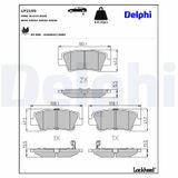DELPHI Комплект тормозных колодок, дисковый тормоз LP2195