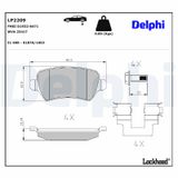DELPHI Комплект тормозных колодок, дисковый тормоз LP2209