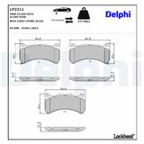 DELPHI Комплект тормозных колодок, дисковый тормоз LP2211