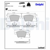 DELPHI Комплект тормозных колодок, дисковый тормоз LP2224
