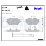 DELPHI Комплект тормозных колодок, дисковый тормоз LP2239