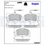 DELPHI Комплект тормозных колодок, дисковый тормоз LP2282