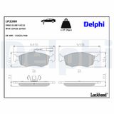 DELPHI Комплект тормозных колодок, дисковый тормоз LP2288