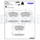 DELPHI Комплект тормозных колодок, дисковый тормоз LP2293