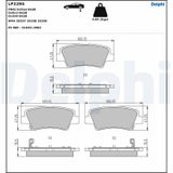 DELPHI Комплект тормозных колодок, дисковый тормоз LP2295