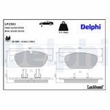 DELPHI Комплект тормозных колодок, дисковый тормоз LP2301