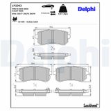 DELPHI Комплект тормозных колодок, дисковый тормоз LP2303
