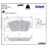 DELPHI Комплект тормозных колодок, дисковый тормоз LP2441