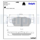 DELPHI Комплект тормозных колодок, дисковый тормоз LP2493
