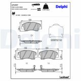 DELPHI Комплект тормозных колодок, дисковый тормоз LP2497
