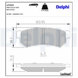 DELPHI Комплект тормозных колодок, дисковый тормоз LP2502