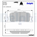 DELPHI Комплект тормозных колодок, дисковый тормоз LP2703