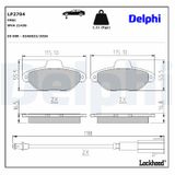 DELPHI Комплект тормозных колодок, дисковый тормоз LP2704