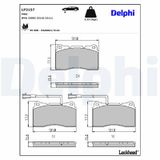 DELPHI Комплект тормозных колодок, дисковый тормоз LP3157