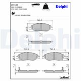 DELPHI Комплект тормозных колодок, дисковый тормоз LP3169