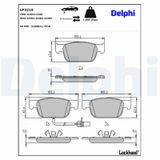 DELPHI Комплект тормозных колодок, дисковый тормоз LP3219