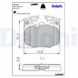 DELPHI Комплект тормозных колодок, дисковый тормоз LP3235