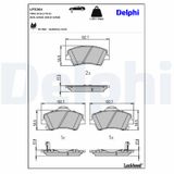DELPHI Комплект тормозных колодок, дисковый тормоз LP3264