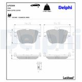 DELPHI Комплект тормозных колодок, дисковый тормоз LP3359
