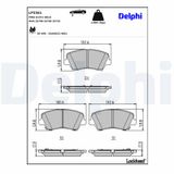 DELPHI Комплект тормозных колодок, дисковый тормоз LP3361