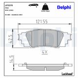 DELPHI Комплект тормозных колодок, дисковый тормоз LP3379