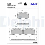 DELPHI Комплект тормозных колодок, дисковый тормоз LP3388