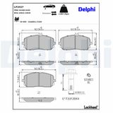 DELPHI Комплект тормозных колодок, дисковый тормоз LP3437