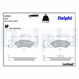 DELPHI Комплект тормозных колодок, дисковый тормоз LP351