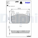 DELPHI Комплект тормозных колодок, дисковый тормоз LP3512