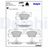 DELPHI Комплект тормозных колодок, дисковый тормоз LP3517