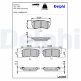 DELPHI Комплект тормозных колодок, дисковый тормоз LP3576