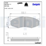 DELPHI Комплект тормозных колодок, дисковый тормоз LP358