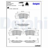 DELPHI Комплект тормозных колодок, дисковый тормоз LP3587