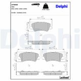 DELPHI Комплект тормозных колодок, дисковый тормоз LP3665