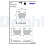 DELPHI Комплект тормозных колодок, дисковый тормоз LP3725
