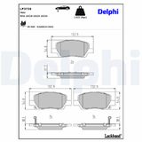 DELPHI Комплект тормозных колодок, дисковый тормоз LP3726