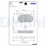 DELPHI Комплект тормозных колодок, дисковый тормоз LP382