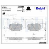DELPHI Комплект тормозных колодок, дисковый тормоз LP3841