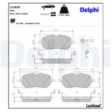 DELPHI Комплект тормозных колодок, дисковый тормоз LP3856